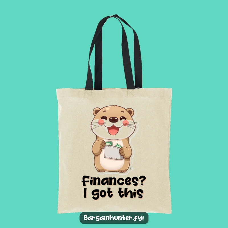 Funny Otter Tote Bag: Pocket Change Pride, Perfect Gift for Savers