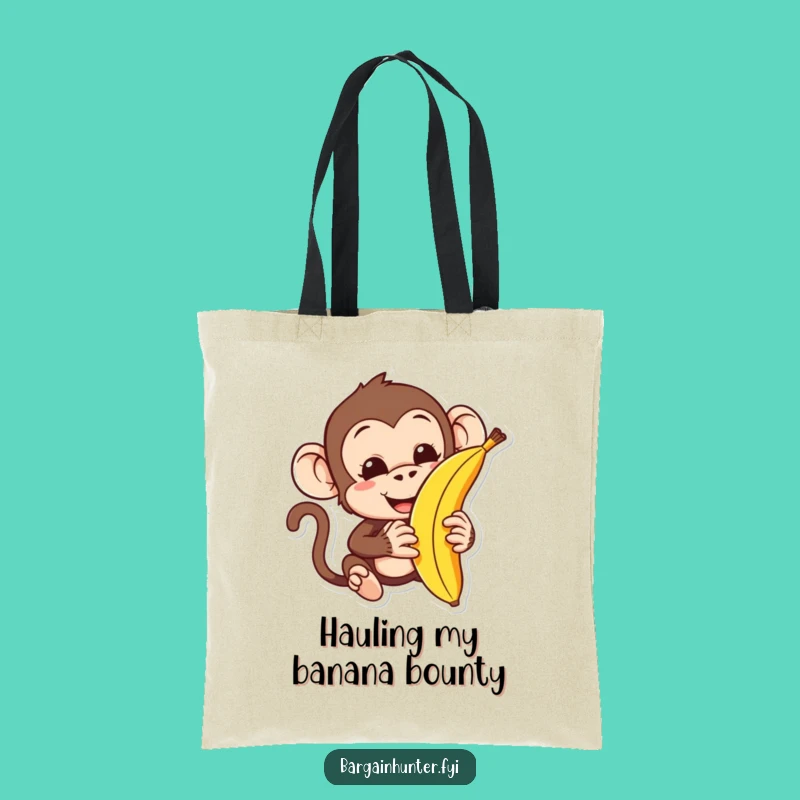 Funny Monkey Haggling Banana Tote Bag: Carry Your Deals in Style