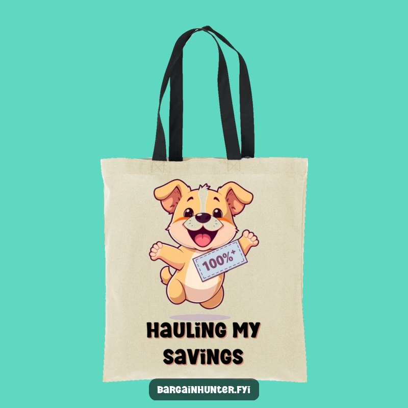 Funny Happy Dog Coupon Tote Bag - Carry Your Savings with Joy