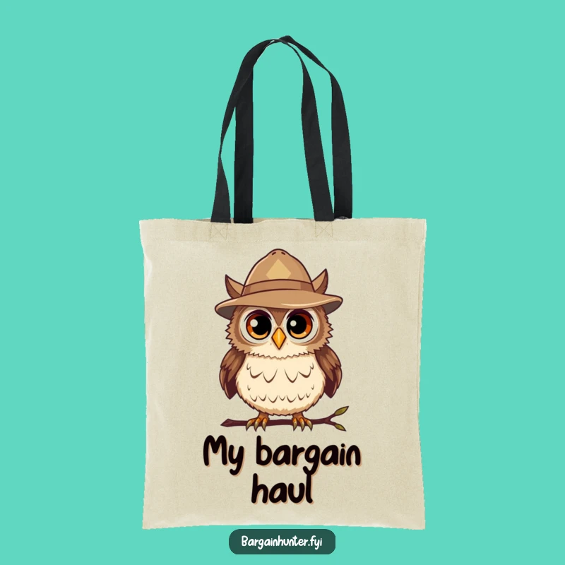Funny Bargain Hunter Owl Tote Bag: Deal Spotting Style, Humorous & Practical Gift
