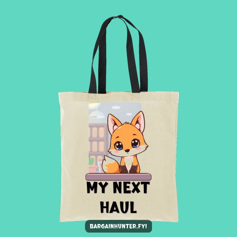 Funny Fox Market Tote, Whimsical Funny Gift for Explorers