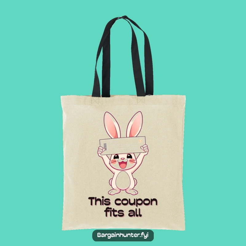 Funny Bunny Coupon Tote Bag - Humorous Gift for Eco-Friendly Savers