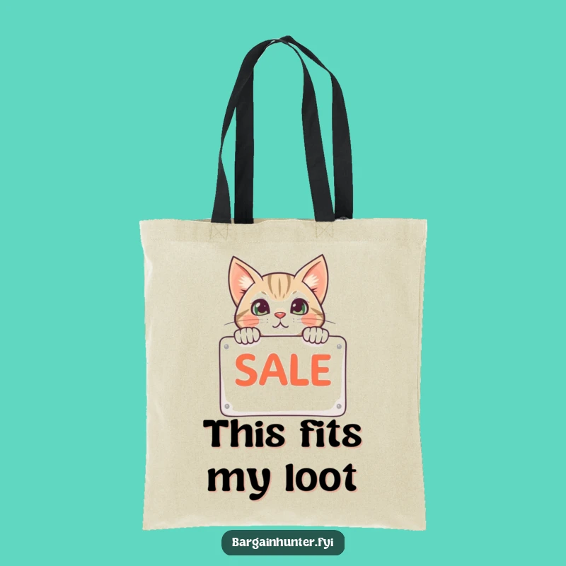Funny Cat Sale Sign Tote Bag - Carry Your Finds With This Hilarious Bag